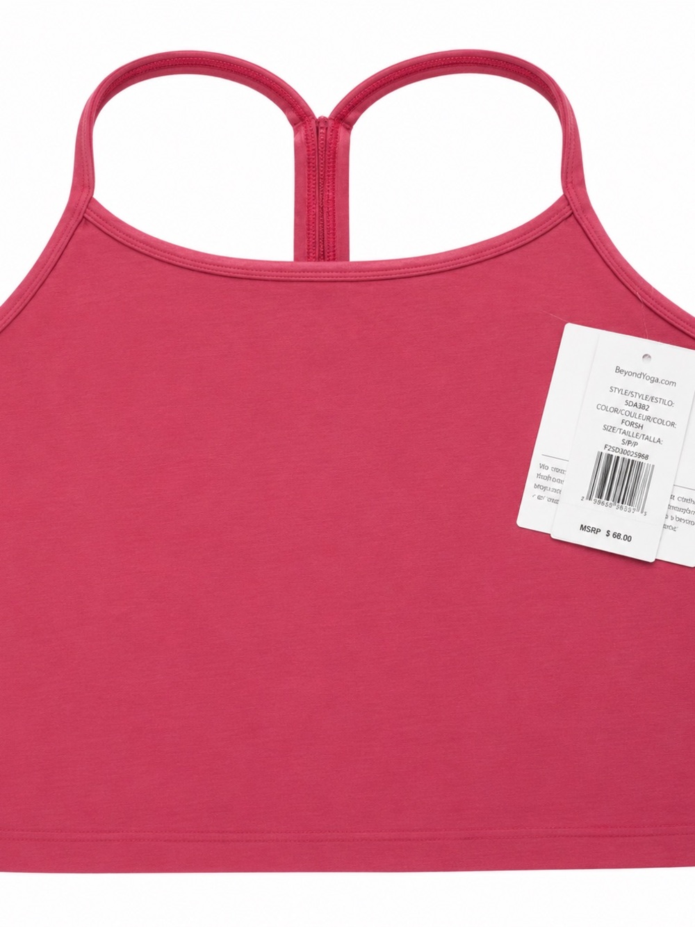 Beyond Yoga Raspberry Pink Strappy Crop Tank
